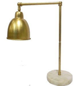 Lampe de table moderne de haute qualité pour chambre à coucher Base en marbre Laiton Tissu Abat-jour Verre Maison Hôtel Décoration Emballage personnalisé Inclus - Product Image 2