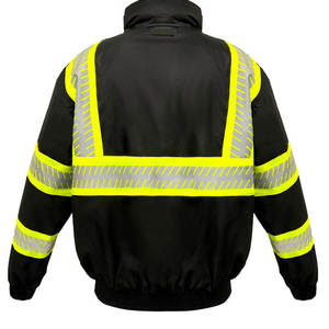 High Visibility Winter Workwear Reflective Safety Jacket ANSI Class <b>3</b> Pockets Waterproof Design Polyester for Men Outdoor Use - Product Image 3