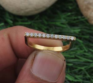 Luxury Sterling Silver D-Shaped <b>Dome</b> Wedding <b>Ring</b> Minimalist Half Band Brilliant Cubic Zirconia Women's Fine Jewelry Wholesale - Product Image 4