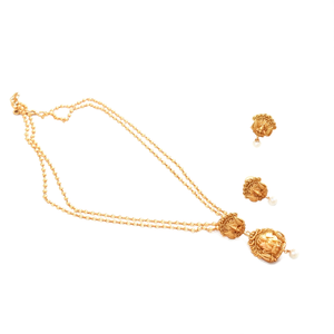 14K Gold Plated Zircon Pearl Diamond Stud Earrings with Chain - Product Image 2
