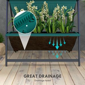 Support de Jardin Vertical Classique à 4 Niveaux, Vert, pour Extérieur, avec 4 Bacs pour Légumes et Fleurs, Idéal pour Systèmes Hydroponiques - Product Image 6