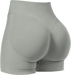 Women Breathable Hot Biker Shorts with Pockets Mid Waist <b>Tummy</b> <b>Control</b> 100% Cotton Workout Yoga Athletic Gym OEM Service - Product Image 5