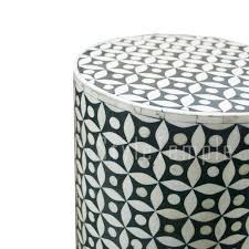 Taburete cilíndrico con incrustaciones de hueso, otomana redonda de MDF, asiento decorativo para sala de estar, dormitorio, hotel - Product Image 2