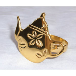 Anillo de Servilleta Metálico en Forma de Flor Dorada, Decoración Elegante para Mesa de Comedor, Suministros para Hotel, Porta Servilletas de Latón Pulido - Product Image 1