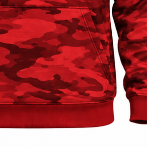 <b>Burgundy</b> Camo Winter Pullover <b>Hoodie</b> <b>Men</b> Custom Printed Fleece Sweatshirt Kangaroo Pocket Drawstring Casual Eco-Friendly Outdoor - Product Image 6