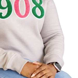 Sudadera de Mujer con Cuello Redondo Premium, Forro Polar Verde para Invierno, con Bordado de Letras Griegas - Product Image 5