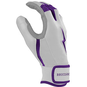 BRUCE-<b>BOLT</b> WHITE-OUT Premium Quality 0.09mm Cabretta Leather Batting Gloves Padded Ambidextrous Short Cuff <b>Hook</b> Loop Closure - Product Image 3