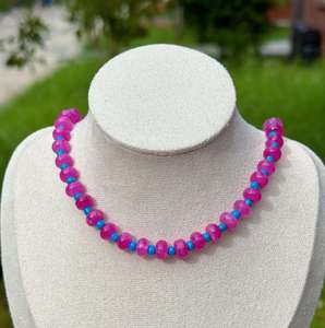 Collier de perles irrégulières en résine faites à la main, multicolores, bijoux de mode, artisanat moulé, pour femmes et filles - Meilleures ventes - Product Image 6