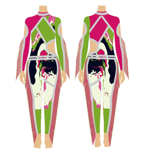 Ropa de Gimnasia de Lujo con Degradado Brillante para Niñas, Leotardo con Pedrería AB para Competencia - Product Image 4