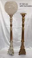 Porte-bougie en laiton en aluminium gaufré Antique, pilier de luxe Royal Design classique indien fait à la main Long bougeoir de sol