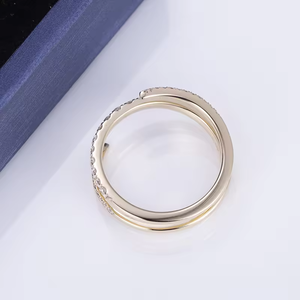 Women's 18K Solid Gold Round Brilliant Cut Diamond Engagement <b>Ring</b> Minimalist Style G Color Natural Diamonds - Product Image 5