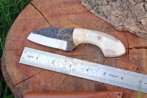 Couteau à dépecer artisanal en acier carbone avec manche en os, couteau de chasse avec étui en cuir, tranchant comme un rasoir, cadeau EDC pour homme - Product Image 3