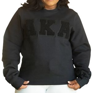 เสื้อสเวตเชิ้ต All Black AKA คอกลม ยูนิเซ็กซ์ ตัวอักษรเชนิลล์ ผ้าฝ้ายพรีเมียม เรียบง่าย มีสไตล์ ใส่สบาย เหมาะสำหรับทุกวัน - Product Image 4