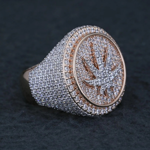 Iced Unique Leaf Cluster <b>Ring</b> 925 <b>Sterling</b> <b>Silver</b> Rhodium Plated Moissanite Pave <b>set</b> Pinky <b>Ring</b> Men's Hip Hop Jewelry Gift Him - Product Image 4