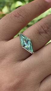 Women's Emerald Cut Gemstone Ring Bezel Setting Geometric Classic Style Engagement Ring - Product Image 2