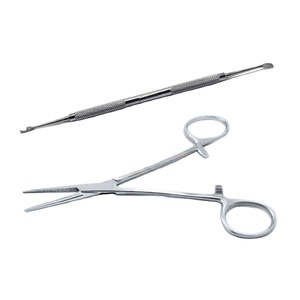 Dog Cat Ear Cleaner Manual 2pcs Hair Remover Veterinary Pean Forcep Tartar Scraper Professional Pet Grooming Tool Stainless - Product Image 1