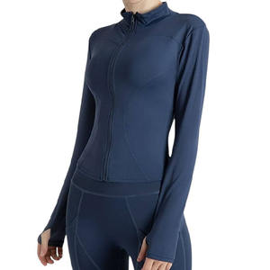 Camiseta de Yoga Personalizada para Mujer, Transpirable, de Poliéster Estampado, Manga Larga, para Fitness, Gimnasio, Running, Ejercicio, Ropa Deportiva, con Cierre - Product Image 2