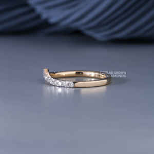 แหวนเพชรทรงกลมทองคำขาว 14KT แบบคลาสสิกสำหรับผู้หญิง แหวนแต่งงานหรูหราประดับเพชร 17 เม็ด น้ำหนัก 0.28 กรัม ของขวัญเครื่องประดับ - Product Image 2