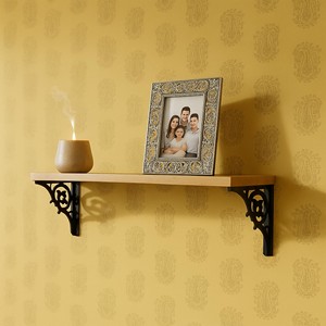 Bamboo <b>Floating</b> <b>Shelf</b> Copper <b>Brackets</b> Wholesale | Industrial Eco Design - Product Image 1