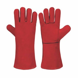 Gants de soudure en cuir de vachette pleine fleur de qualité supérieure, résistants à la chaleur et aux étincelles, pour la lutte contre les incendies, la construction et le barbecue - Product Image 1
