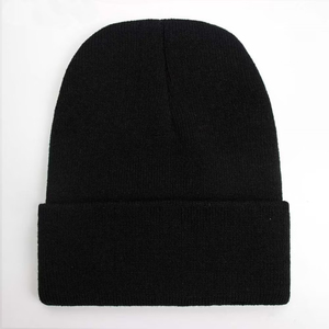 Thick Jacquard Knit Solid Wool Blend Beanie Hat Warm Outdoor <b>Winter</b> <b>Cap</b> for Unisex Adults - Product Image 5