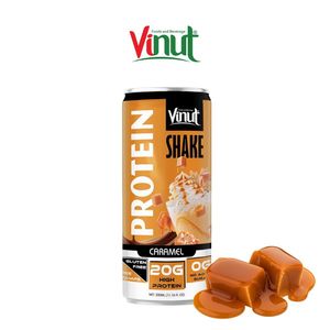 VINUT Caramel Protein Shake (Riche en protéines, sans gluten, sans sucre) 24 canettes/plateau Vente en gros Marque privée Échantillon gratuit Vietnam - Product Image 1
