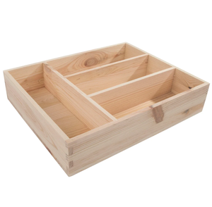Premium Bamboo Kitchen Drawer Organizer Wooden Cutlery Tray Multi Compartment Storage Box Factory Wholesale - Product Image 3