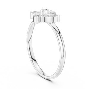 Anillos de oro macizo de 14k para mujer con diamantes de corte redondo y marquise en forma de flor, minimalistas, para regalo, compromiso, aniversario, boda. - Product Image 6