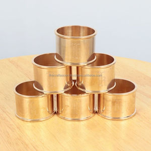 Anneaux de serviette en aluminium écologiques en gros, style américain, minimalistes, faits à la main, finition polie, décoration de table pour mariage et fête - Product Image 1