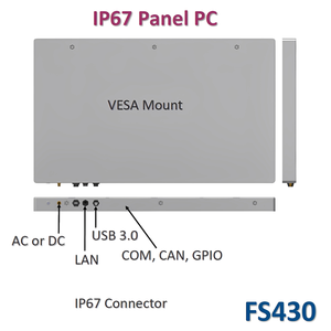 43" Fully IP67 Waterproof Industrial Marine Panel <b>PC</b> <b>Touch</b> <b>Screen</b> (PCAP/Resistive), Option: Internal UPS - Product Image 3
