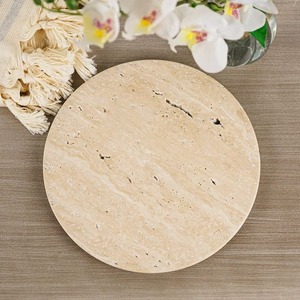 Plateau de service personnalisé en travertin naturel avec finition polie pour la décoration de table à manger dans les restaurants, les hôtels et les maisons - Product Image 5