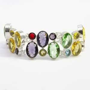 Bracelets en améthyste, citrine, topaze bleue, cadeau pour fille, argent sterling 925, bijoux en gros, bijoux faits à la main, bijoux tendance - Product Image 4