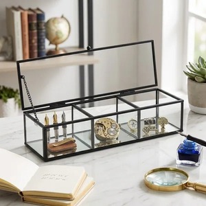 Premium Gift Metal & Glass Jewelry <b>Box</b> Luxury <b>Trinket</b> Organizer for Jewelry Collection Rings Earrings Necklace Bracelet - Product Image 3