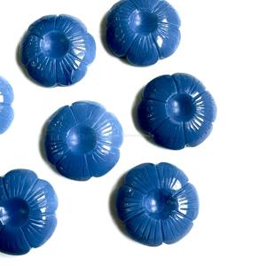 Pendentif en opale bleue naturelle sculptée en forme de fleur, 25 mm, pour la création de bijoux, sculpture de fleur en opale bleue - Product Image 1