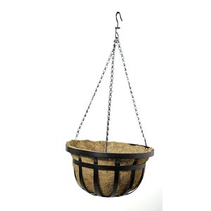 Rustic Chic Hanging Metal Planter <b>Basket</b> with Elegant Leaf Embossed Detailing <b>for</b> Home Garden Decoration - Product Image 5