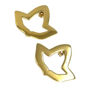 Boucles d'oreilles clous en vermeil or jaune 14K, petites feuilles de lierre ouvertes, pour femme, bijoux botaniques élégants, clous minimalistes tendance - Product Image 2