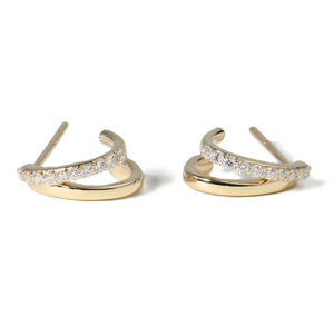 Boucles d'oreilles minimalistes en diamant de laboratoire, bijoux fins pour femme, en or massif 18 carats et argent sterling 925 - Product Image 2