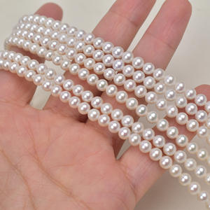 Petites perles rondes d'eau douce de haute qualité de 3 mm, presque parfaites, blanches avec une forte luminosité, perles en vrac faites à la main pour collier DIY - Product Image 2