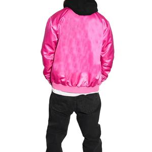 Veste bomber en satin pour homme de haute qualité, vente en gros personnalisée, style streetwear, vestes universitaires en soie tendance pour homme - Product Image 2
