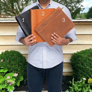 Tùy chỉnh OEM chất lượng cao chính hãng da cổ điển di động điều hành kinh doanh du lịch danh mục đầu tư văn phòng hội nghị thư mục tập tin - Product Image 3