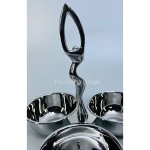 Elegante Tazón para Frutos Secos de Metal Moderno, Hecho a Mano y Pulido, Apto para Microondas, Vajilla Premium, Regalo para el Hogar, Hotel o Fiestas - Product Image 4