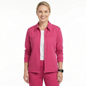 Chaqueta de uniforme médico personalizable al por mayor con cremallera frontal y cuello de camisa, elegante abrigo cálido para médicos y enfermeras - Product Image 6