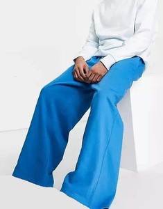 Pantalon décontracté de luxe léger en polyester/coton, coupe mi-large, délavé clair, anti-plis, avec cordon de serrage, design hiver, style survêtement - Product Image 6