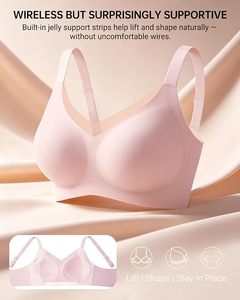 Soutien-gorge de sport sans couture pour femme, col en V, bretelles spaghetti, couleur unie, maintien moyen, avec décoration en maille - Product Image 3