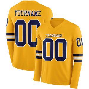 Maillot de football personnalisé à manches longues pour homme, en Spandex/Polyester, avec impression par transfert thermique, nom d'équipe, logo et positions personnalisés - Product Image 2