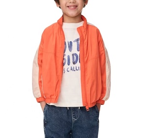 Veste matelassée à capuche unisexe orange, col montant, fermeture éclair, coupe-vent sportif, respirante, polyester/coton, vêtements d'hiver en lin - Product Image 2