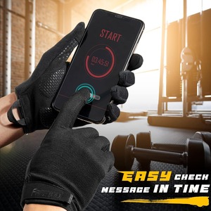 Gants de sport pour hommes, à doigts entiers, respirants, extensibles, avec paume rembourrée et grip en silicone pour la musculation, les tractions et l'entraînement. - Product Image 4