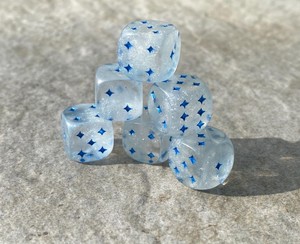 Handmade <b>Epoxy</b> <b>Resin</b> Dice Set <b>Clear</b> Blue Star Pattern Gaming Dice for Tabletop Roleplay Activities Art Collectible Craft - Product Image 2
