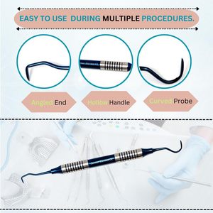 Professional U15/30 Dental Sickle Scaler | Premium Blue Titanium Coated Double Ended Teeth Cleaning Scraper | Ultra Lightweight - Product Image 2