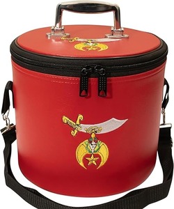 Estuche para Fez Shriner Bordado a Máquina – Caja de Almacenamiento de Lujo para Gorra Masónica con Correa, Regalos de Imitación de Cuero, Caja de Exhibición - Product Image 2